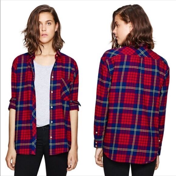 SUPERâSOFTâAritzia WilfredâFreeâPlaidâButtonâDownâTopââ¤ď¸ - Picture 3 of 6